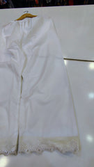 White Patch Work Wide-Leg Trouser