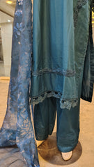 Elegant Blue 3 Piece Lawn Suit