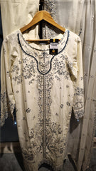 Off-White 3 Piece Embroidered Lawn Suit