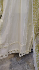 Elegant White Lace Work Lawn 3 Piece Suit