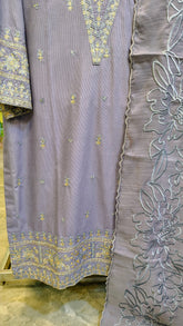 Elegant lavender embroidered suit from Fashion Street's collection, featuring intricate embroidery and stylish traditional design.