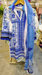Elegant Blue 3 Piece Grip Fabric Co-Ord Suit