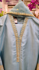 Seafoam blue fancy party wear suit by Fashion Street, featuring intricate embroidery and elegant fabric, perfect for special occasions.