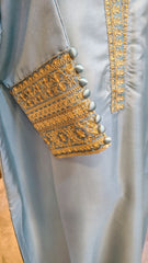 Seafoam blue fancy party wear suit by Fashion Street featuring intricate embroidery and stylish design for special occasions.