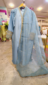 Seafoam Blue Fancy Party Wear Suit