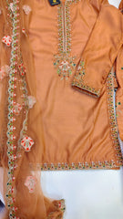 Peach Fancy Party Wear Suit