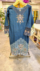 Royal Blue 3-Piece Embroidered Lawn Suit
