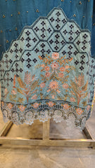 Royal Blue 3-Piece Embroidered Lawn Suit