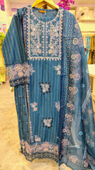 Blue 3-Piece Embroidered Lawn Suit