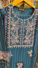 Blue 3-Piece Embroidered Lawn Suit