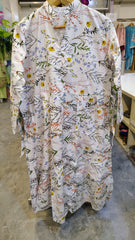 White Printed Cotton Long Frock