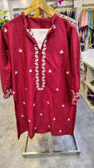 Maroon Embroidered 2-Piece Lawn Suit