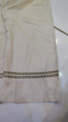 Skin Beige Lace Detail Wide-Leg Trouser