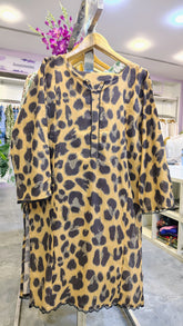 Leopard Print 2-Piece Cotton Suit