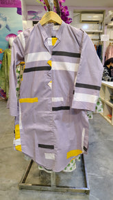 Light Purple Block Printed 2-Piece Cotton Suit