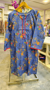 ✨ Elegant Blue Printed Lawn Suit