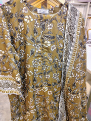 Brown printed 3-piece lawn suit by Fashion Street featuring intricate design and comfortable fabric for casual wear.