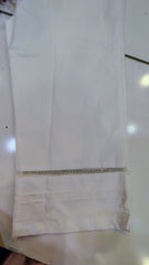 White Embroidered Wide-Leg Trouser