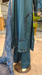 Elegant Blue 3 Piece Lawn Suit