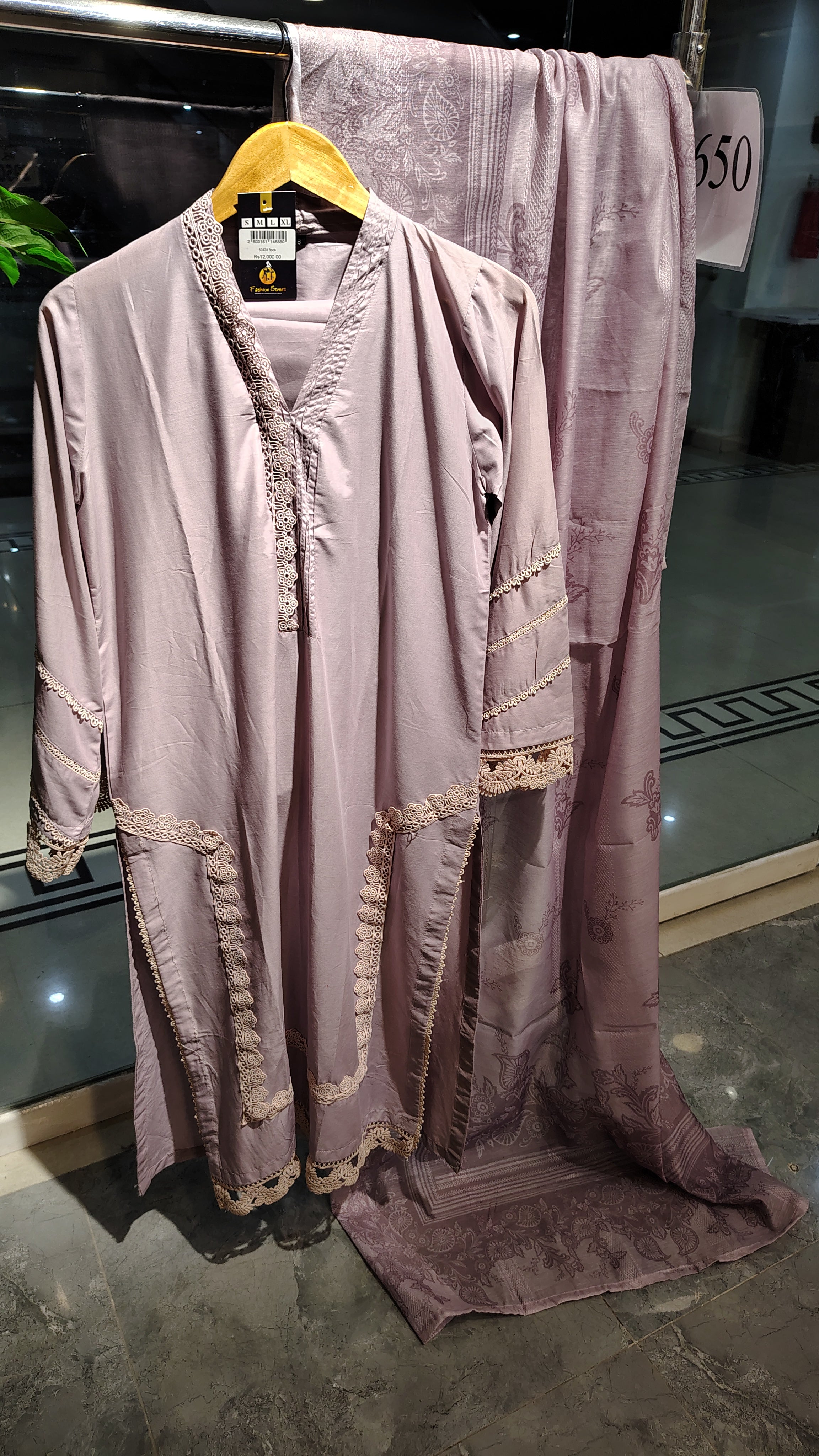 Elegant Lowan 3 Piece Lace Work Suit