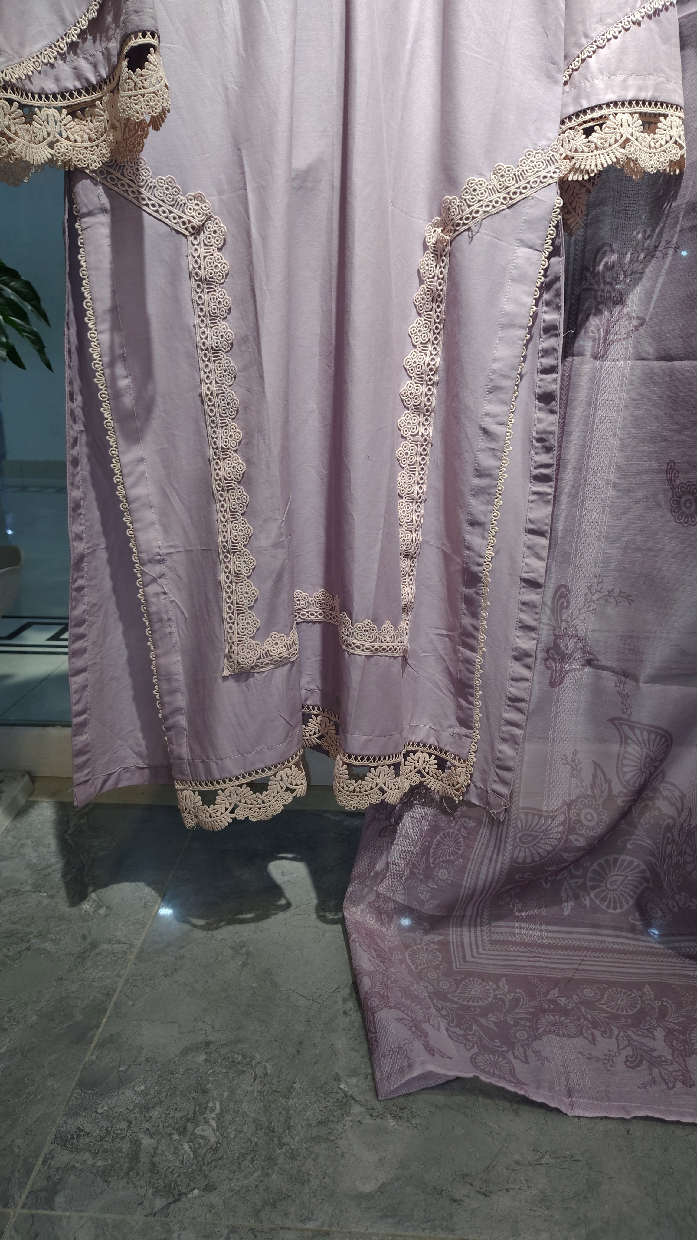 Elegant Lowan 3 Piece Lace Work Suit