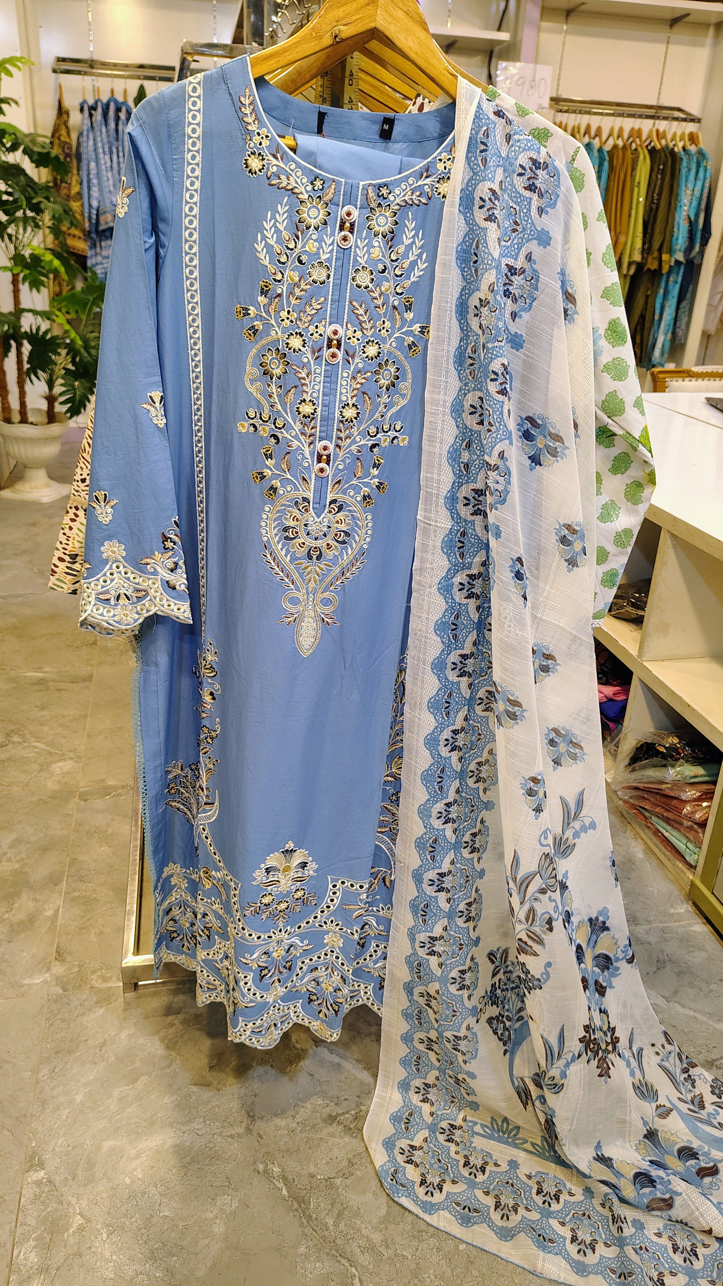 Elegance 3-Piece Lawn Suit – Fully Embroidered