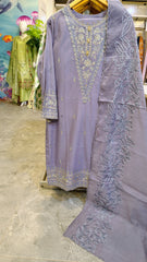 Elegant Lavender Embroidered Suit Collection