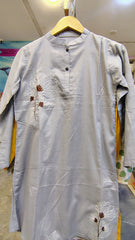Short length embroidered lawn kurta by Fashion Street, featuring intricate embroidery and vibrant fabric details.
