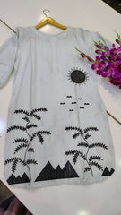 Elegant white embroidered lawn kurta with intricate detailing, showcasing traditional fashion style from Fashion Street.