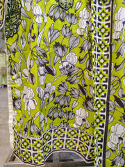 Lime Green Floral Printed 3-Piece Lawn Suit