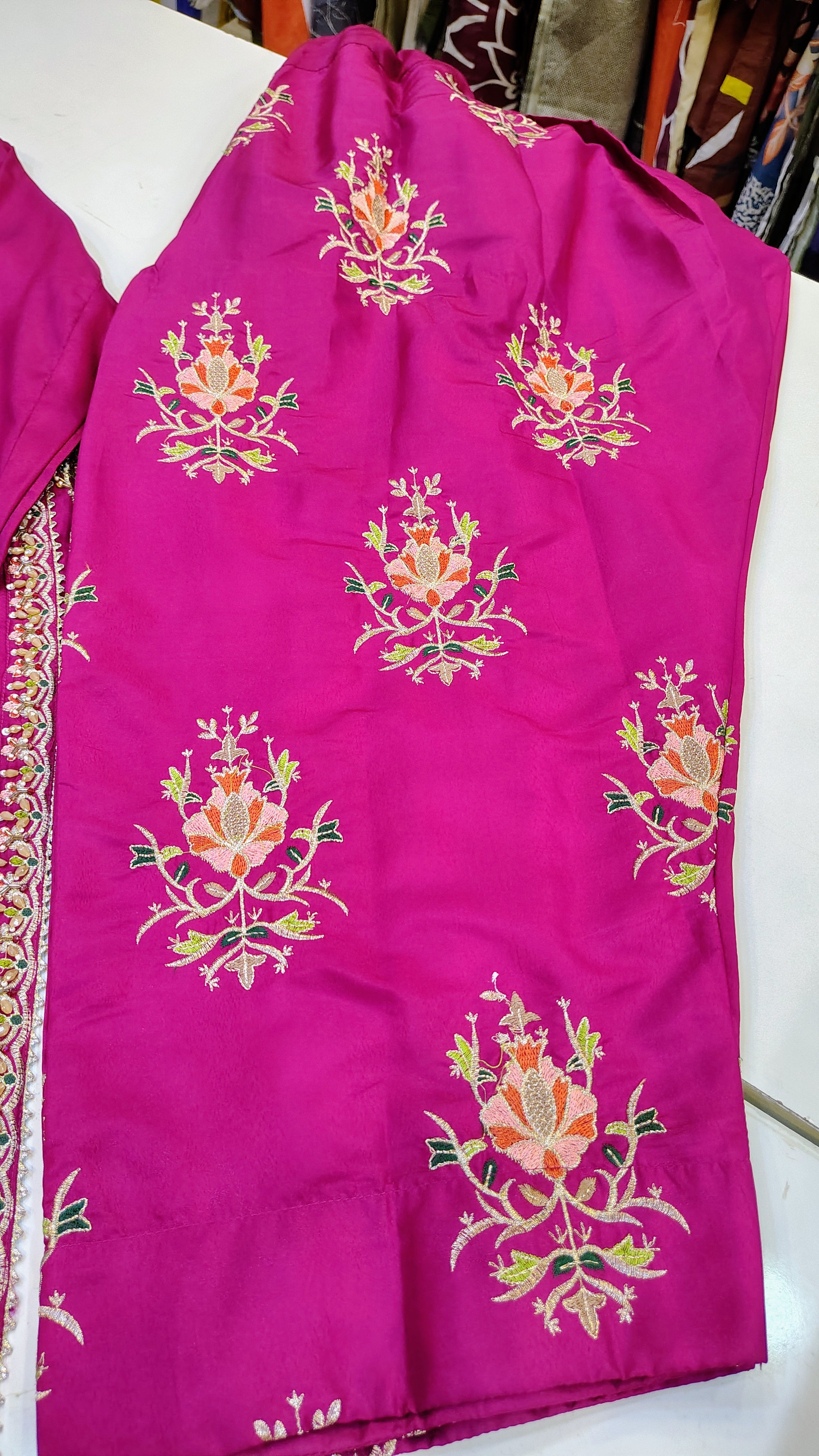 Elegant embroidered party wear suit by Fashion Street featuring intricate embroidery and stylish design, perfect for special occasions.