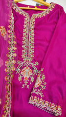 Elegant embroidered party wear suit by Fashion Street, featuring intricate designs and vibrant fabric for special occasions.
