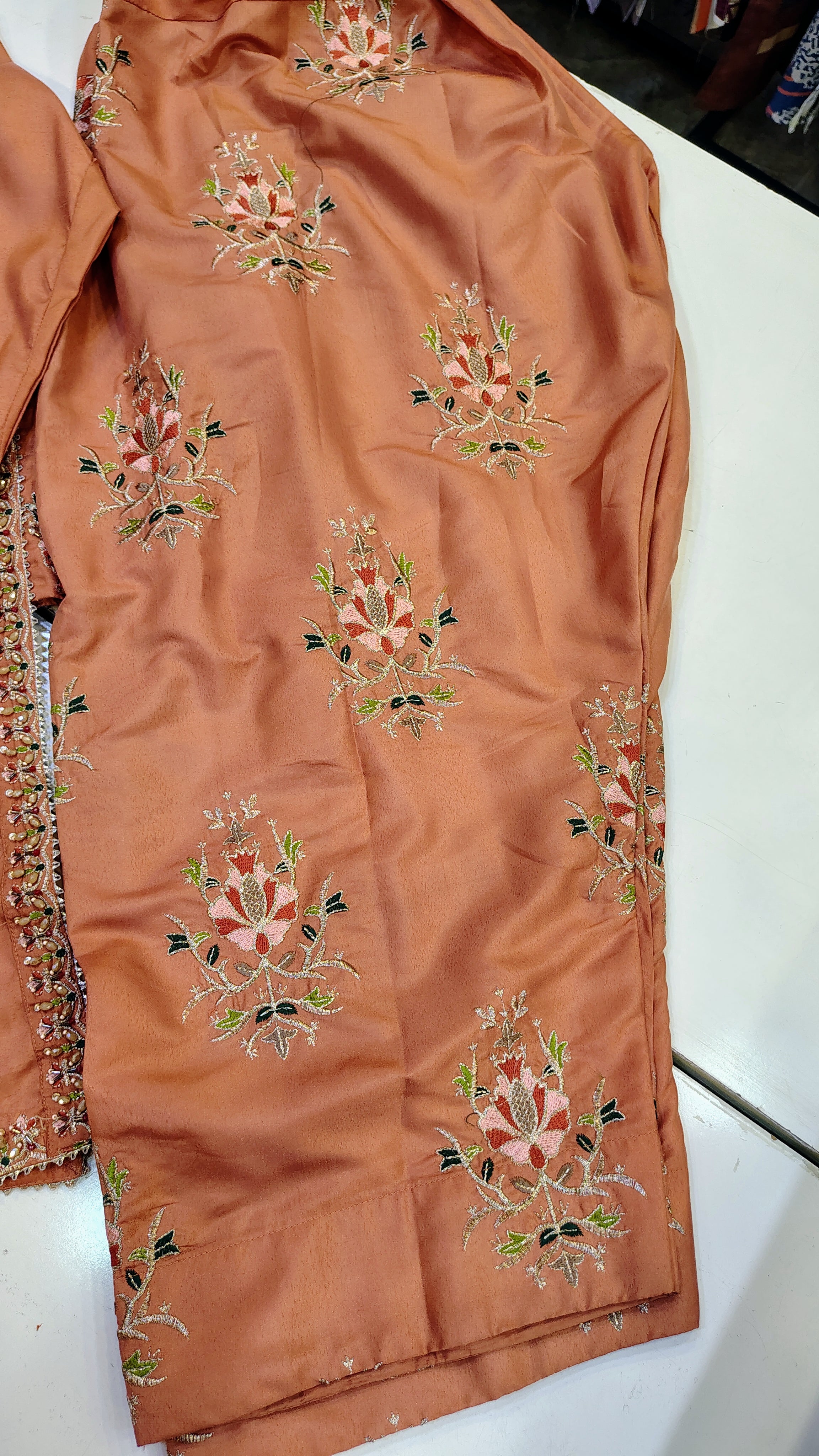 Peach Fancy Party Wear Suit
