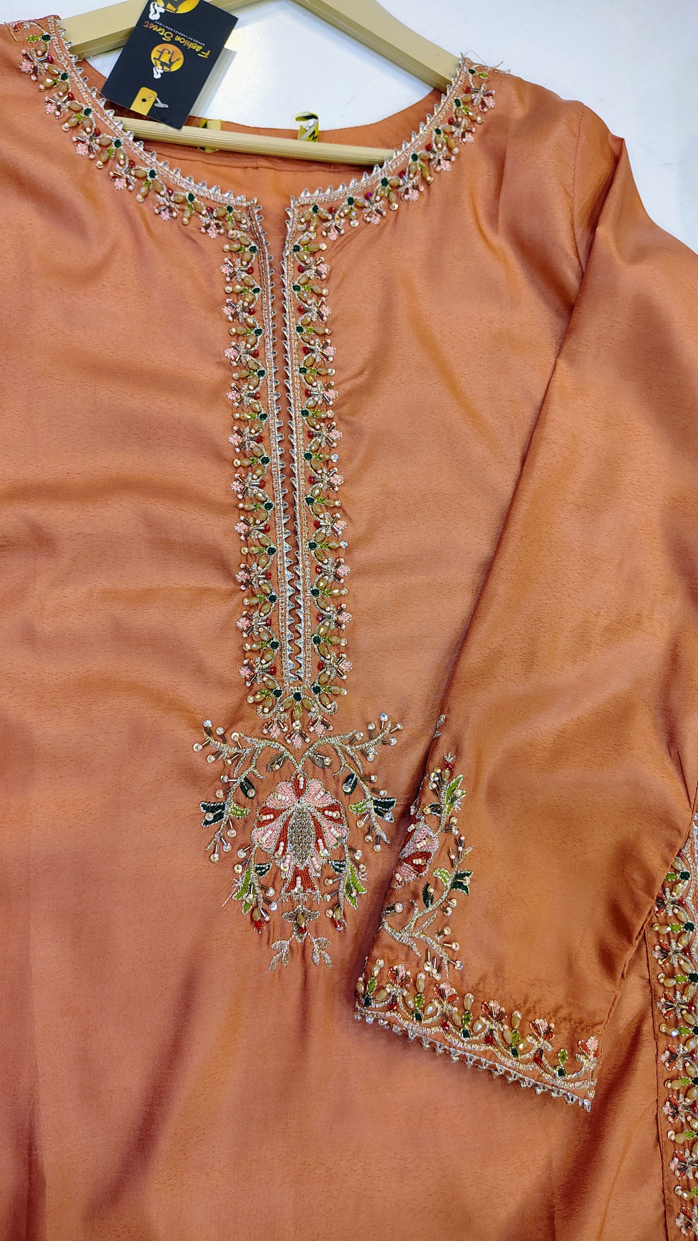 Peach Fancy Party Wear Suit