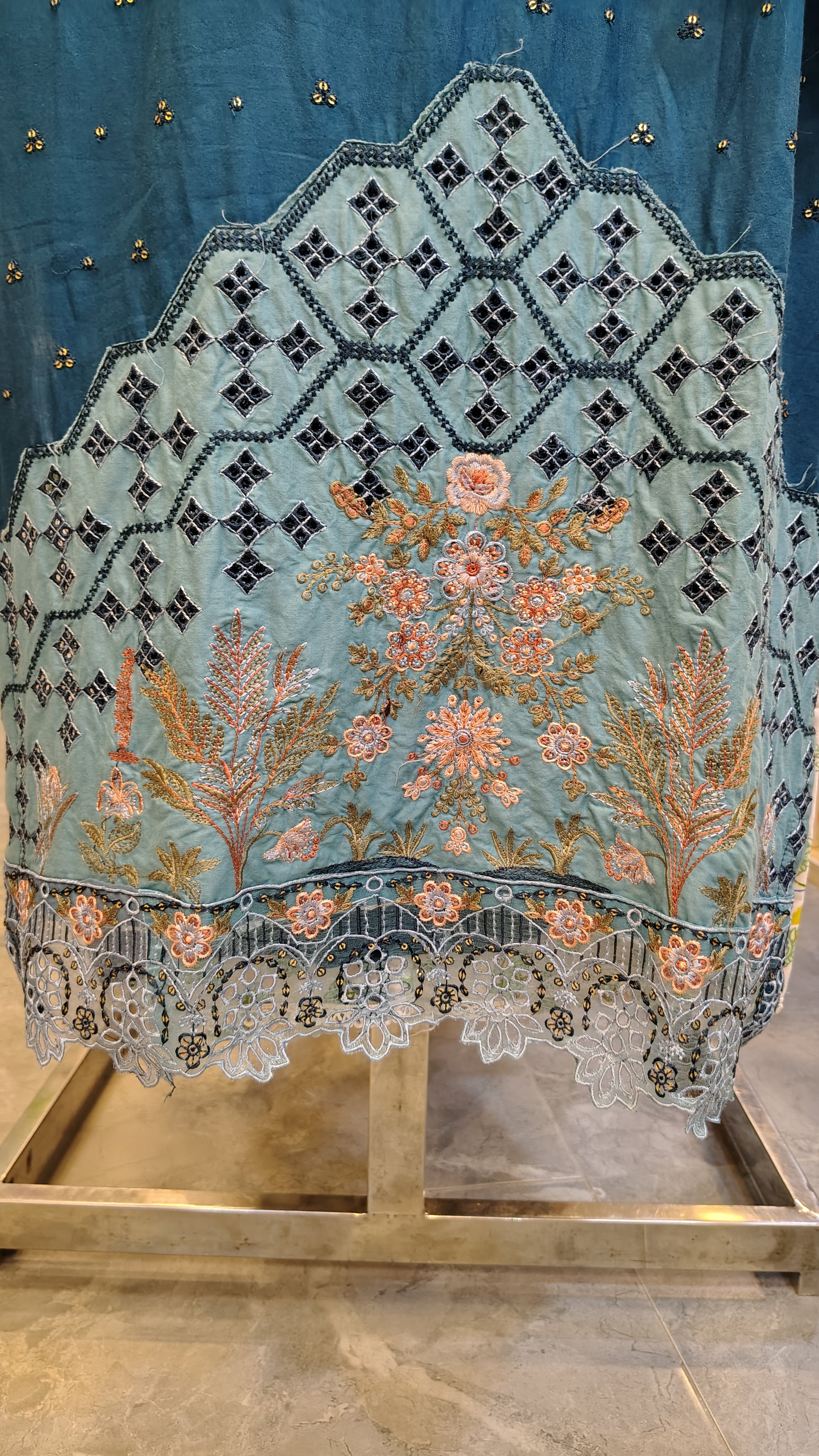 Royal Blue 3-Piece Embroidered Lawn Suit