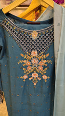 Royal Blue 3-Piece Embroidered Lawn Suit