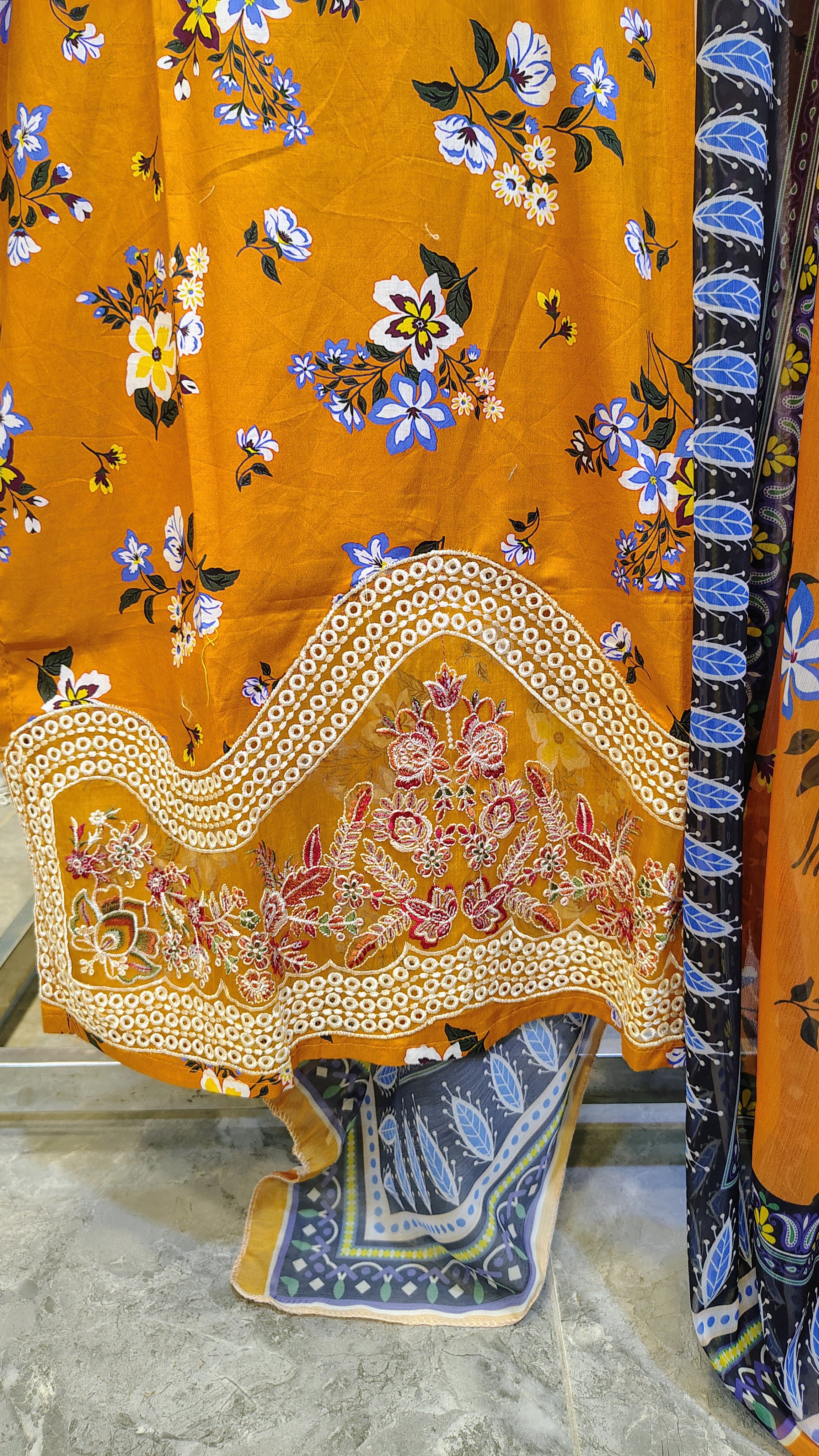 Mustard Floral 3-Piece Lawn Suit