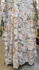 White Printed Cotton Long Frock