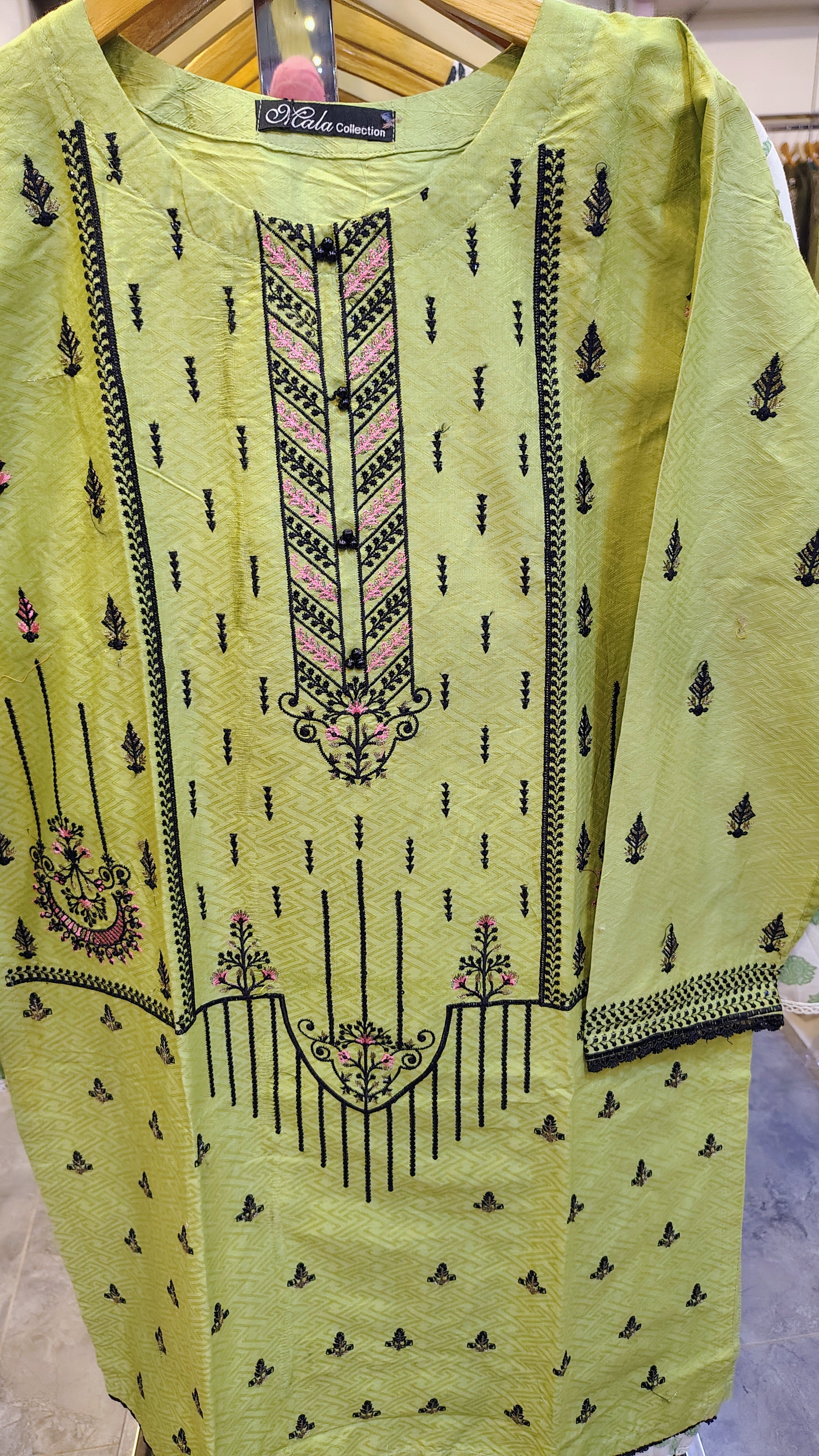 Light Yellow Embroidered Short Kurta