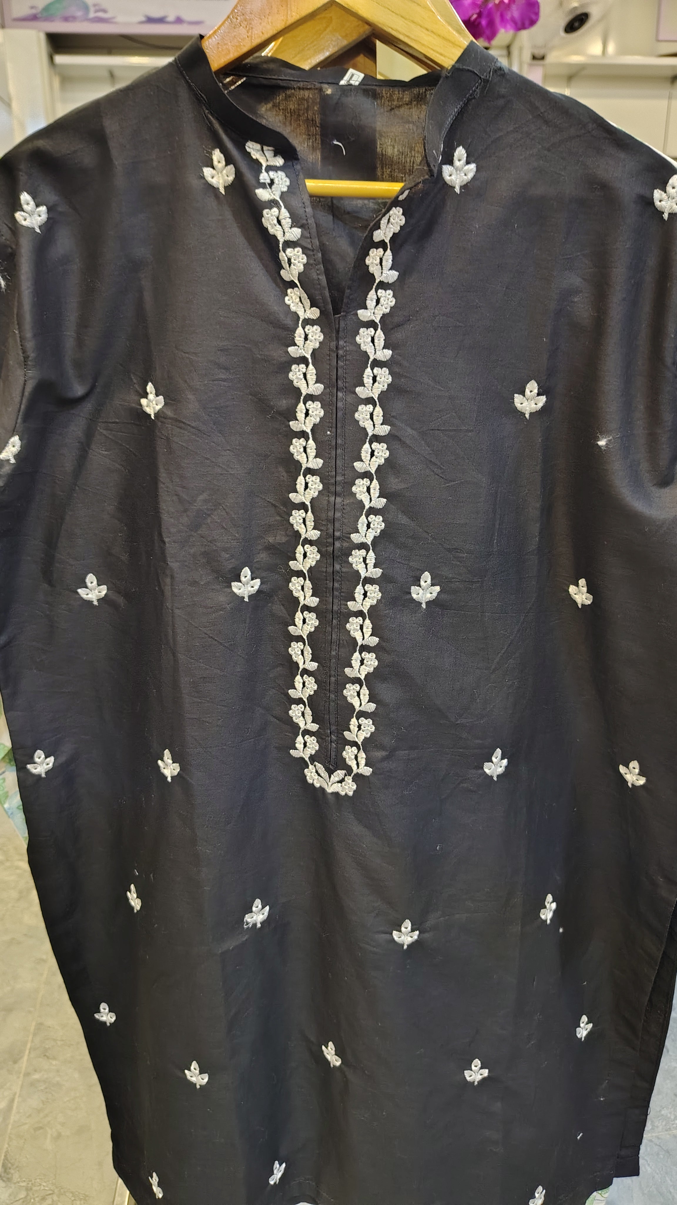 Black Embroidered 2-Piece Lawn Suit
