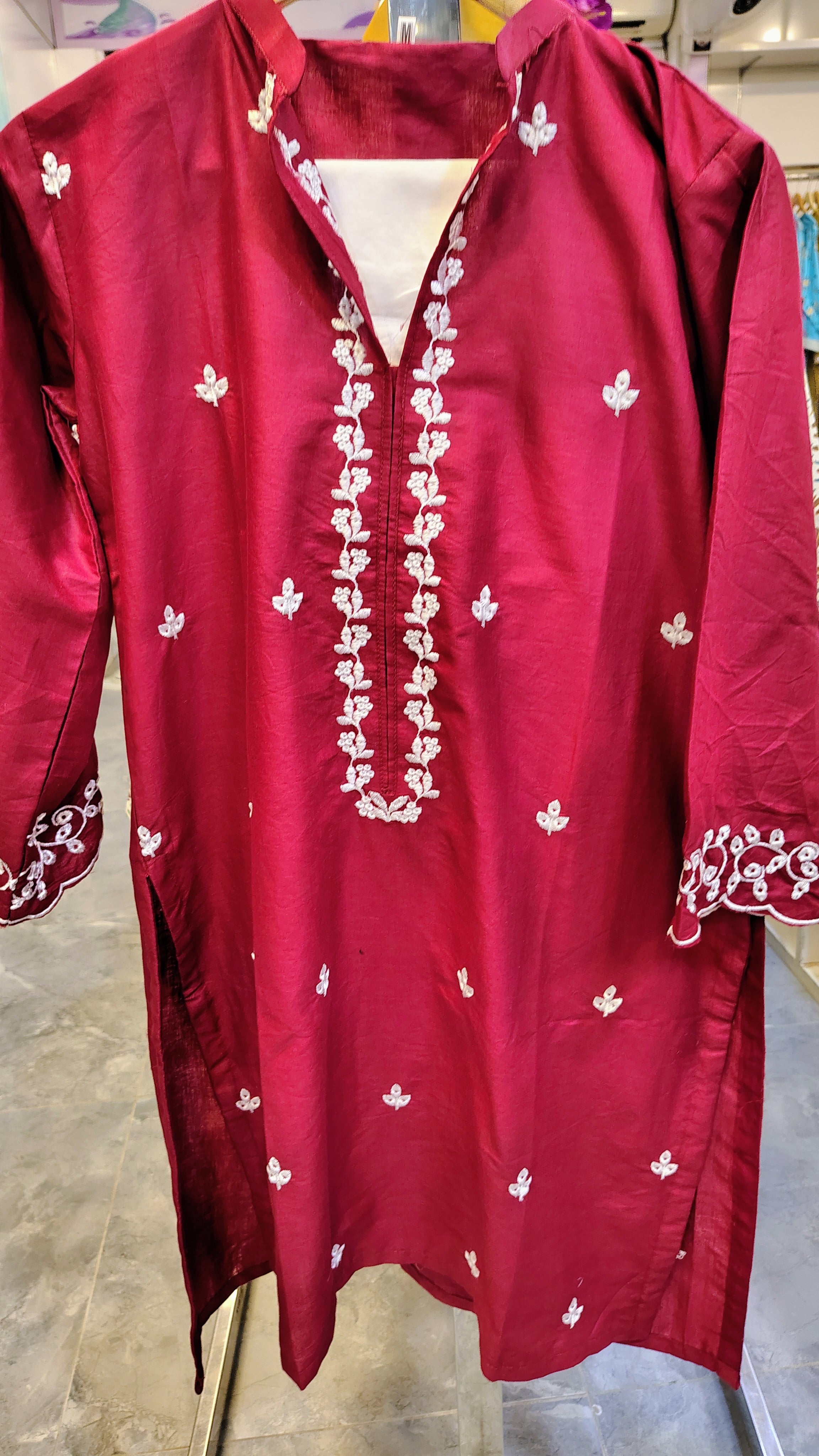 Maroon Embroidered 2-Piece Lawn Suit