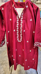 Maroon Embroidered 2-Piece Lawn Suit