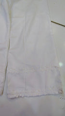 White Lace Detail Wide-Leg Trouser