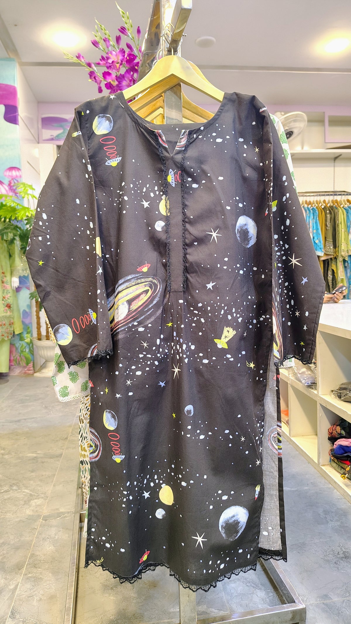 Black 2-Piece Light Cotton  Suit