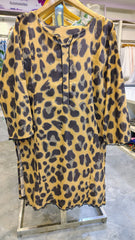 Leopard Print 2-Piece Cotton Suit