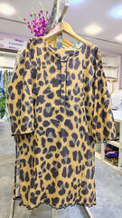 Leopard Print 2-Piece Cotton Suit