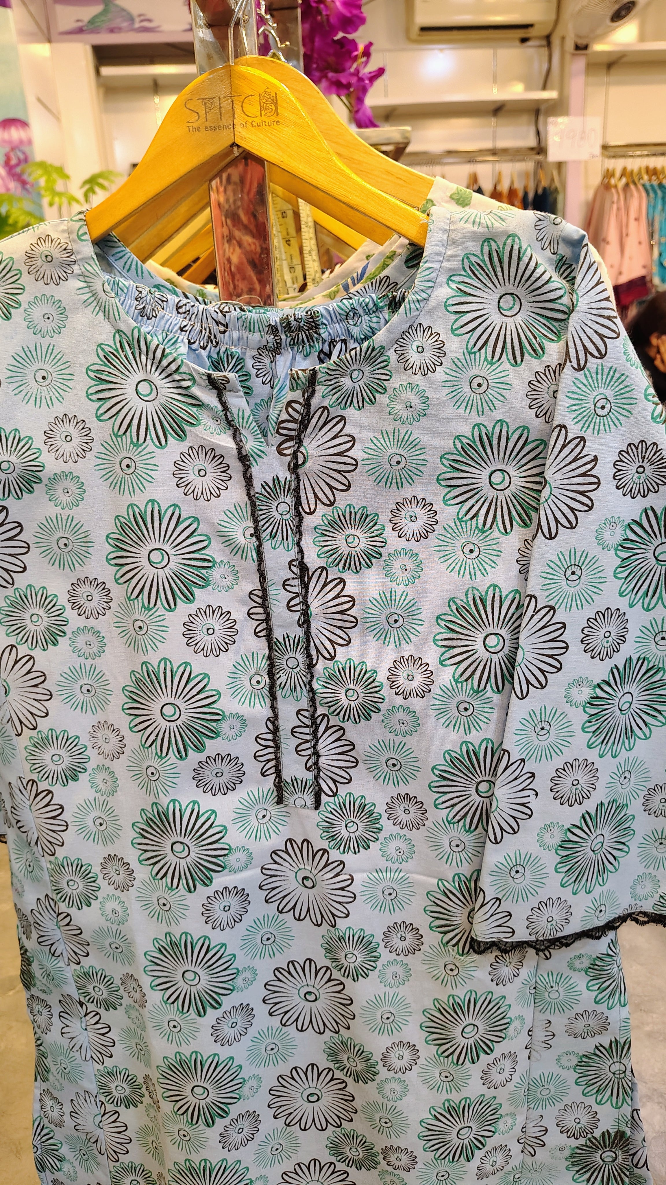 2-Piece Printed Cotton Suit