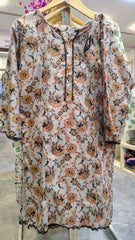 Grey 2-Piece Printed Cotton Suit
