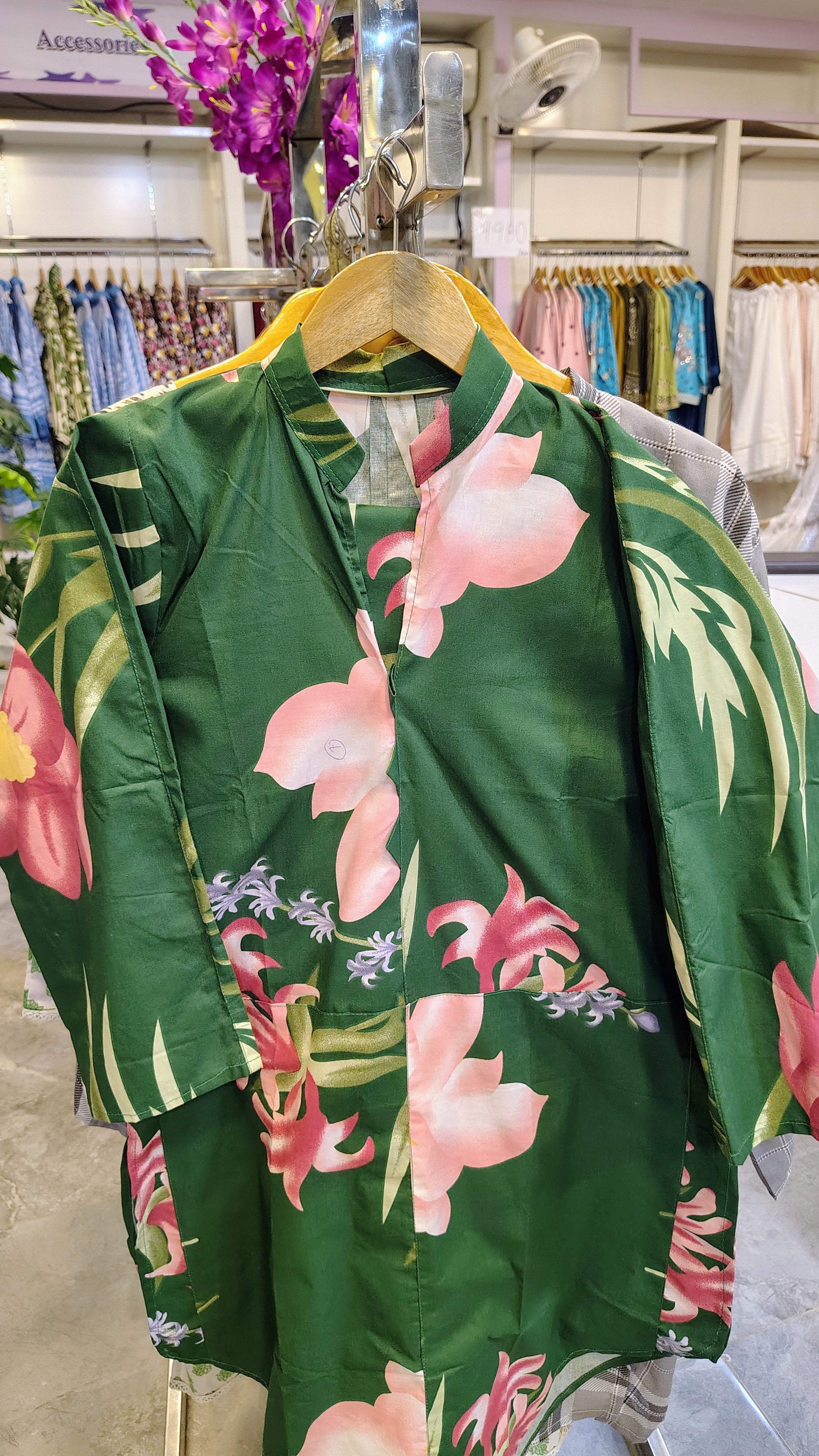Elegent Green 2-Piece Printed Cotton Suit