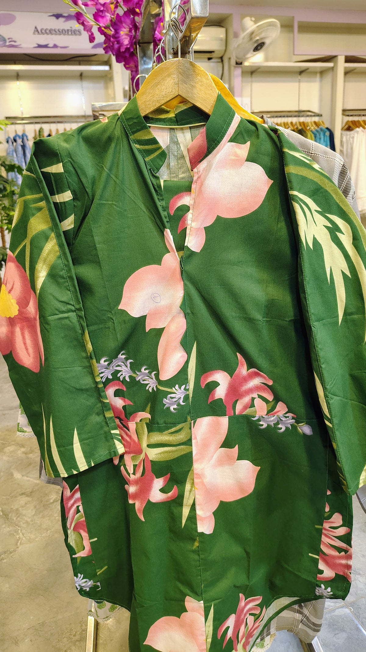 Elegent Green 2-Piece Printed Cotton Suit